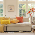 Home Brilliant Striped Corduroy Pillow Cover 24x24 Plush Texture Velvet Euro Throw Pillow Sham Covers for Chair Yellow Pillow Covers for Fall Winter Decoration, 24 x 24 inch, Sunflower Yellow