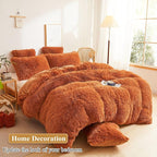 XeGe Faux Fur Throw Pillow Covers, Luxury Fluffy Plush Pillow Cases, Shaggy Decorative Pillow Shams Cushion Cover for Sofa Bed Couch Zipper Closure, Pack of 2 (18''x18'', Burnt Orange)