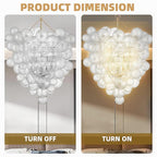 Extra Large Glass Bubble Chandelier 2-Layer 44" High Light Fixtures Mid-Century Swirled Clear Blown Glass Globe Chandeliers Pendant Lights for Stairway Living Room Entryway Foyer