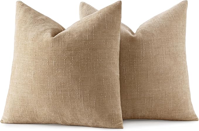 MIULEE Pack of 2 Decorative Throw Pillow Covers Soft Chenille Throw Pillows Solid Textured Cushion Covers for Couch Sofa Bedroom Living Room 22x22 Inch,Starfish