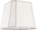 GO&SO 13 Inch Square Lamp Shades Medium,2 Pack Beige Linen Table Lamp Shade 10" × 13"× 10.5" (Spider) Modern Cut Corners Replacement Lampshade for Medium Table & Floor Lamps, Easy Assembly