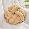 Uvvyui Knot Pillow Ball, Soft Khaki Home Decor Knotted Pillows, Handmade Round Plush Throw Pillow, Aesthetic & Cute Large Decorative Pillows for Bed, Floor, Couch, Bedroom Home Decor 8 inches