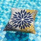 DFXSZ Blue Yellow Flower Pillow Covers 18x18 Inch Set of 2 Outdoor Throw Pillows Outdoor Waterproof Decor for Living Room Sofa Patio Funiture Garden Floral Polyester Pillow Covers 002Z18