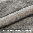 FUTEI Beige Decorative Throw Pillow Covers 18x18 Inch Set of 2,Soft Faux Raccoon Fur Textured Cushion Case,Modern Home Luxurious Decor for Couch Bed Living Room