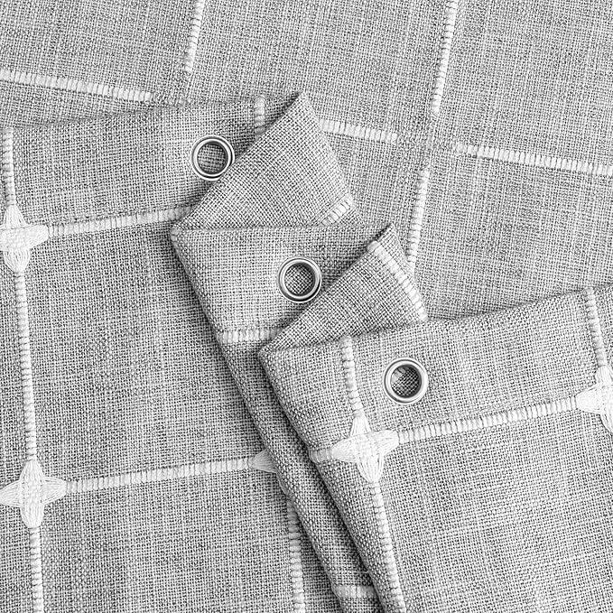 MitoVilla Boho Farmhouse Shower Curtain Set 72 x 78, Tan Brown 78 inch Long Polyester Linen Tassel Fabric Shower Curtain Set for Chic Cottagecore French Rustic Bathroom Decor