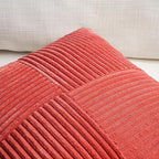 Fancy Homi 2 Packs Red Lumbar Decorative Throw Pillow Covers 14x24 Inch for Couch Bed Sofa, Holiday Christmas Home Decor Gift, Soft Striped Corduroy Rectangle Accent Cushion Case 35x60 cm