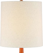 360 Lighting Andi Mid Century Modern Table Lamp 24.5" High Hammered Bronze Ceramic Wood Off White Tall Drum Shade for Living Room Bedroom House Bedside Nightstand Home Office (Color May Vary)