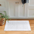 Savi Home Bath Mat Rug 17"x24" White, 100% Pure Cotton, Super Soft Bath Rugs, Plush & Absorbent, Hand Tufted Heavy Weight Construction, Full Reversible Step Out Rugs