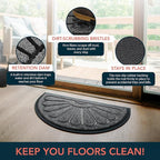ubdyo Front Door Mat - Low Pile Front Door Mat Outside Entrance - Muddy Dirt Trapping Welcome Matt Outdoor - Rubber Backing Anti Slip Indoor Doormat Entrance, 29" x 17", Bright Grey