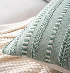 Boho Lumbar Pillow Covers 14x36 Long, Farmhouse Decorative Couch Pillow Cases, Light Green Accent Pillows of Bed, Sofa Bedroom Living Room Home Decor Cushion Cover, Pack of 1
