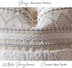 BlissBlush Large Body Pillow Cover for Bed 20x54 Gray Boho Accent Oversized Long Pillowcase for Bedroom Neutral White Decorative Cushion Farmhouse Home Décor (Cover ONLY, Pack of 1)