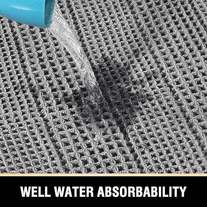 H.VERSAILTEX Upgraded Waffle Bath Mat Super Absorbent Non Slip Bath Rugs for Beside Tub, 24" x 36", Dove