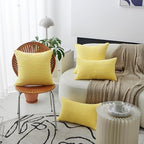 Home Brilliant Pillow Covers 16x16 Yellow Throw Pillow Covers Supersoft Stripe Corduroy Accent Pillow Covers Decorative Couch Sofa Living Room Fall Winter, 16 x 16 inch, Sundress