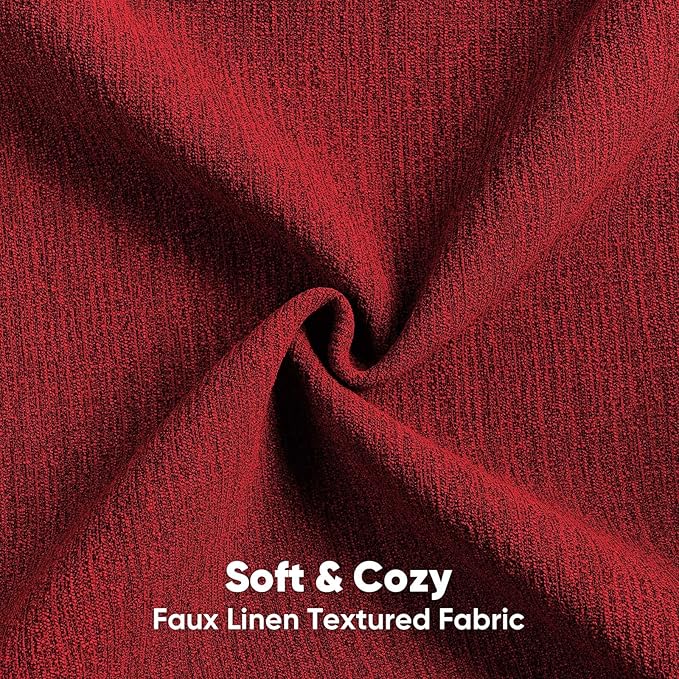 FUTEI Red Chenille Decorative Throw Pillow Covers 18x18 Inch Set of 2,Soft Cozy Faux Linen Textured Cushion Case,Farmhouse Home Decor for Couch Living Room