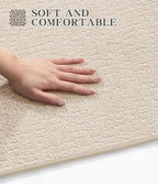 chakme Bathroom Rugs Mat 24x17, Ultra Thin Non Slip Bath Mat Small Quick Dry Absorbent Bath Mat for Bathroom Floor, (Light Beige, 24"x17")