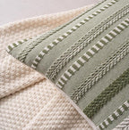 Boho Throw Pillow Covers 20x20 Inch Set of 2, Farmhouse Decorative Couch Pillow Cases, Green Accent Pillows of Bed, Sofa Bedroom Living Room Home Decor Cushion Cover