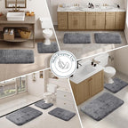 Walensee Large Bathroom Rug (24 x 72, Dark Grey) Extra Soft and Absorbent Shaggy Bath Mat Machine Washable Microfiber Non Slip Luxury Floor Mat
