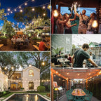 Lightdot LED Outdoor String Lights 96FT Patio Lights with 60 Shatterproof S14 Vintage Edison Bulbs, Outside Hanging Light Waterproof for Porch, Deck, Garden, Backyard, Balcony, Dimmable- ETL Listed