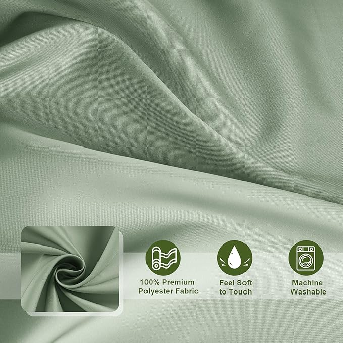 AooHome Fabric Shower Curtains, Cloth Ombre Green Shower Curtain Sets, Washable Fabric Green and White Shower Curtain, Rustic Farmhouse Bathroom Shower Curtains, 72x78 Inches