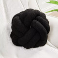 Uvvyui Knot Pillow Ball, Soft Black Home Decor Knotted Pillows, Handmade Round Plush Throw Pillow, Aesthetic & Cute Large Decorative Pillows for Bed, Floor, Couch, Bedroom Home Decor 11 inches