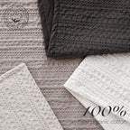 Foindtower Set of 2 Decorative Cotton Waffle Weave Throw Pillow Covers Euro Shams Cushion Covers Accent European Pillowcase for Bed Couch Sofa Bedroom Living Room Home Decor 20×20 Inch Dark Grey