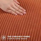 Mecatny Corduroy Decorative Fall Throw Pillow Covers 26x26 Set of 2 for Sofa Living Room, Soft Burnt Orange Neutral Boho Couch Pillow Covers for Home Decor, Rust