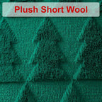 OTOSTAR Set of 2 Xmas Soft Plush Short Wool Velvet Decorative Throw Pillow Covers Square Luxury Style Cushion Case Pillow Shell for Sofa Bedroom Christmas Tree Green, 28x28 Inch