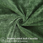 decorUhome Christmas Couch Throw Pillow Covers 22x22 Set of 2, Decorative Soft Euro Neutral Chenille Pillow Covers with Elegant Design for Sofa Bed Living Room Home Decor, Moss Green