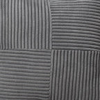 HAUSSY Dark Grey Throw Pillow Covers 12x12 Inch Set of 2,Soft Solid Corduroy Striped/Wide Bordered,Square Decorative Cushion Case,Winter Home Decorations for Couch,Bed