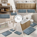 Walensee Large Bathroom Rug (24 x 48, Slate) Extra Soft and Absorbent Shaggy Bath Mat Machine Washable Microfiber Non Slip Luxury Floor Mat