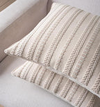Boho Throw Pillow Covers 20x20 Inch Set of 2, Farmhouse Decorative Couch Pillow Cases, Beige Accent Pillows of Bed, Sofa Bedroom Living Room Home Decor Cushion Cover