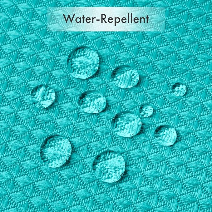 AmazerBath Teal Shower Curtain Waffle Textured, Turquoise Shower Curtains for Bathroom, Thick Fabric Heavy Duty 240GSM, Hotel Quality Bathroom Shower Curtains, Premium Polyester, 72 x 72 Inches