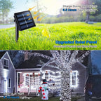 JMEXSUSS 2 Pack Solar String Lights Outdoor Waterproof, Total 400 LED 151FT Solar Christmas Lights Outdoor, 8 Modes White Solar Light for Outside Yard Patio Tree Garden Christmas Decorations