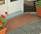 WaterHog Indoor/Outdoor Door Mat, 2' x 5', Made in USA, Durable, Skid-Resistant Front Door Rug, Decorative, Water-Trapping & Heavy-Duty Entryway Floor Mat For Your Home, Boxwood Collection, Dark Brown