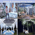 120 LED White Christmas Lights Outdoor, 40ft 8 Modes White Christmas String Lights Clear Wire, Plug in Waterproof Twinkle Fairy Lights for Indoor Outdoor Bedroom Wedding Tree Christmas Decorations
