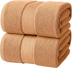 Infinitee Xclusives– Luxury Bath Sheets Towels – 2 Pack 600 GSM (35X70 Inches)– 100% Ring Spun Cotton Large Bath Towels for Bathroom (Cosmic Sand, Bath Sheet Pack of 2)