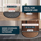 ubdyo Front Door Mat - Low Pile Front Door Mat Outside Entrance - Muddy Dirt Trapping Welcome Matt Outdoor - Rubber Backing Anti Slip Indoor Doormat Entrance, 29" x 17", Bright Grey