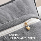 MIULEE Pack of 2 Grey Decorative Pillow Covers 16x16 Inch Soft Chenille Luxurious Couch Throw Pillows Farmhouse Cushion Covers with Elegant Design for Sofa Bedroom Living Room Home Decor