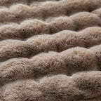 Pack of 2 Thick Plush Throw Pillow Covers Fluffy Wave Faux Fur Decorative Cushion Covers Soft Wool Pillowcase for Sofa Couch Livingroom 20x20 Inch Taupe