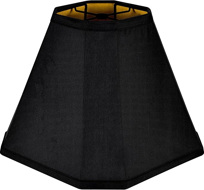 GO&SO Bell Lamp Shades Set of 1 Black Scalloped Lamp Shade, Replacement Lamp Shade For Floor & Table Lamp Shade, 6.5"Top x 13"Bottom x 11.2"Slant Height x 10.5''Vertical Height(Spider), Easy Assembly