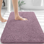 OLANLY Bathroom Rugs 30x20, Extra Soft Absorbent Chenille Bath Rugs, Rubber Backing Quick Dry, Machine Washable Bath Mats for Bathroom Floor, Tub and Shower, Home Decor Accessories, Deep Plum