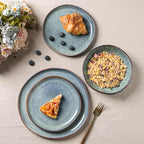 AmorArc Ceramic Dinnerware Sets,Handmade Reactive Glaze Stoneware Plates and Bowls Sets,Highly Chip and Crack Resistant | Dishwasher & Microwave Safe Dishes Set,Service for 4 (12pc)