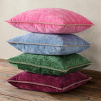 decorUhome Christmas Chenille Soft Throw Pillow Covers 18x18 Set of 2, Farmhouse Velvet Neutral Decorative Euro Pillow Covers with Stitched Edge for Couch Sofa Bed Home Decor, Green