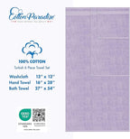 Cotton Paradise 6 Piece Towel Set, 100% Cotton Soft Absorbent Turkish Towels for Bathroom, 2 Bath Towels 2 Hand Towels 2 Washcloths, Lilac Towel Set
