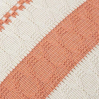 Fancy Homi Set of 2 Boho Coral Decorative Throw Pillow Cover 20x20 Inch for Couch Bed Sofa, Aesthetic Modern Organic Farmhouse Home Decor, Soft Cotton Cute Accent Macrame Woven Cushion Case