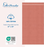 Cotton Paradise 4 Piece Turkish Bath Towels for Bathroom, 100% Cotton Extra Large Soft Plush Towels Bathroom Set, Coral