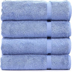 Luxury Hotel & Spa Collection Highly Absorbent, Quick Dry 100% Turkish Cotton 700 GSM, Eco Friendly Towel, for Bathroom Dobby Border Soft Bath Towel Set 27 X 54 -Wedgewood, Bath Towels - Set of 4