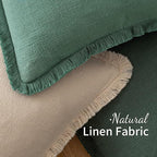 MIULEE Christmas Decorative Lumbar Throw Pillow Covers Neutral Linen Fringe Throw Pillows Set of 2 Army Green Boho Farmhouse Cushion Covers for Couch Sofa Bed Living Room Spring Home Decor 12x20 Inch