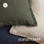 Foindtower Set of 2 Decorative Linen Fringe Throw Pillow Covers Cozy Farmhouse Cushion Cover with Tassels Accent Pillowcase for Couch Chair Sofa Bed Living Room Home Decor,20×20 Inch,Dark Olive Green