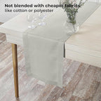 D'Moksha Homes Linen Silver Grey Table Runner 72 Inches Long - 100% Pure Linen Hemstitch Table Runner 14 x 72 Inch for Dresser, Dining, Fall, Autumn and Halloween - Classic Hemstitch
